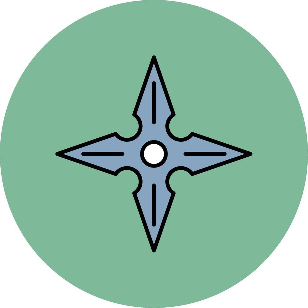 Shuriken linha preenchidas multicor círculo ícone vetor