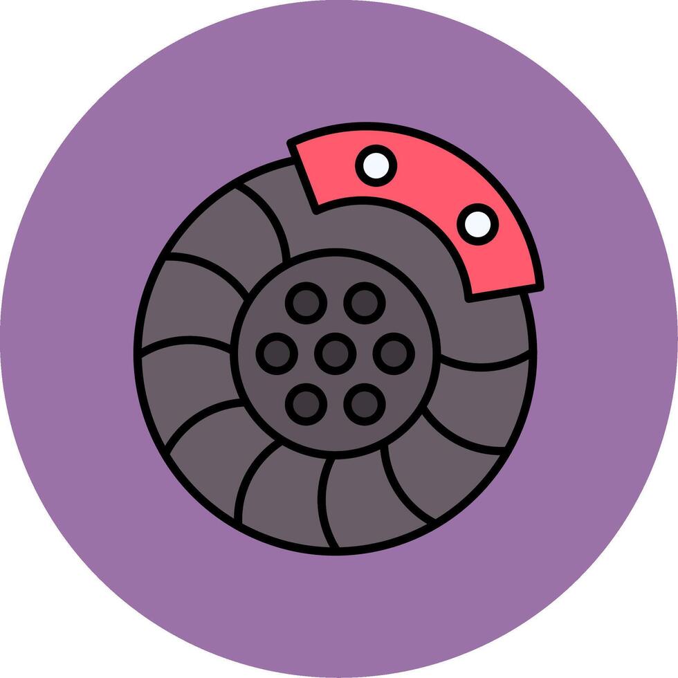 freio disco linha preenchidas multicor círculo ícone vetor