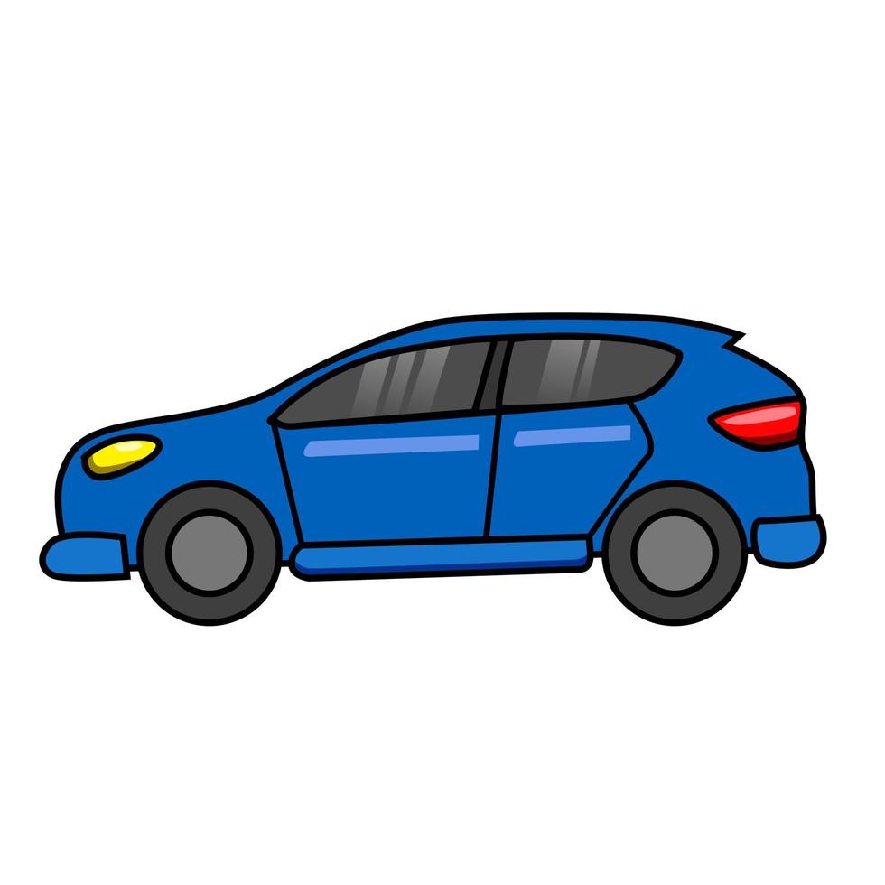 projeto de ilustração de carro simples azul. design para modelos. vetor