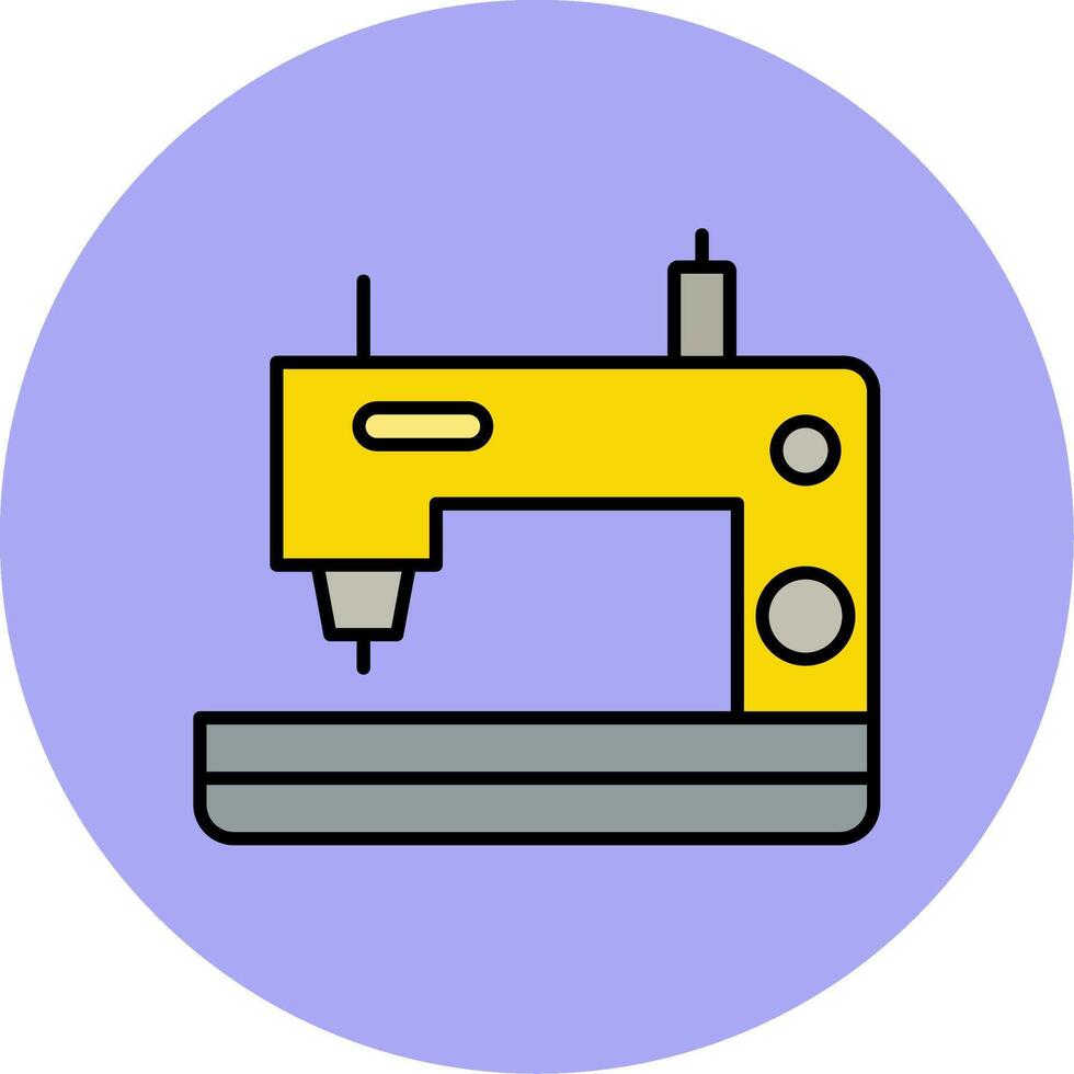 de costura máquina linha preenchidas multicor círculo ícone vetor