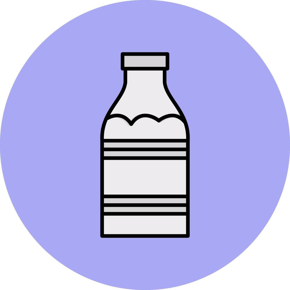 leite garrafa linha preenchidas multicor círculo ícone vetor
