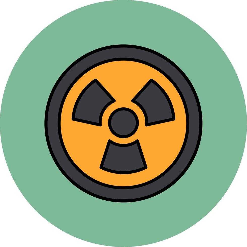nuclear linha preenchidas multicor círculo ícone vetor
