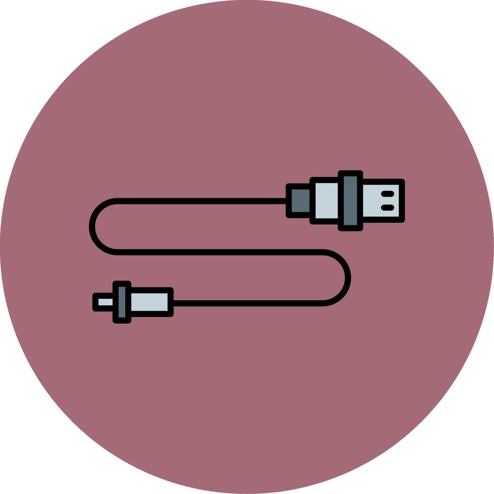 USB conector linha preenchidas multicor círculo ícone vetor