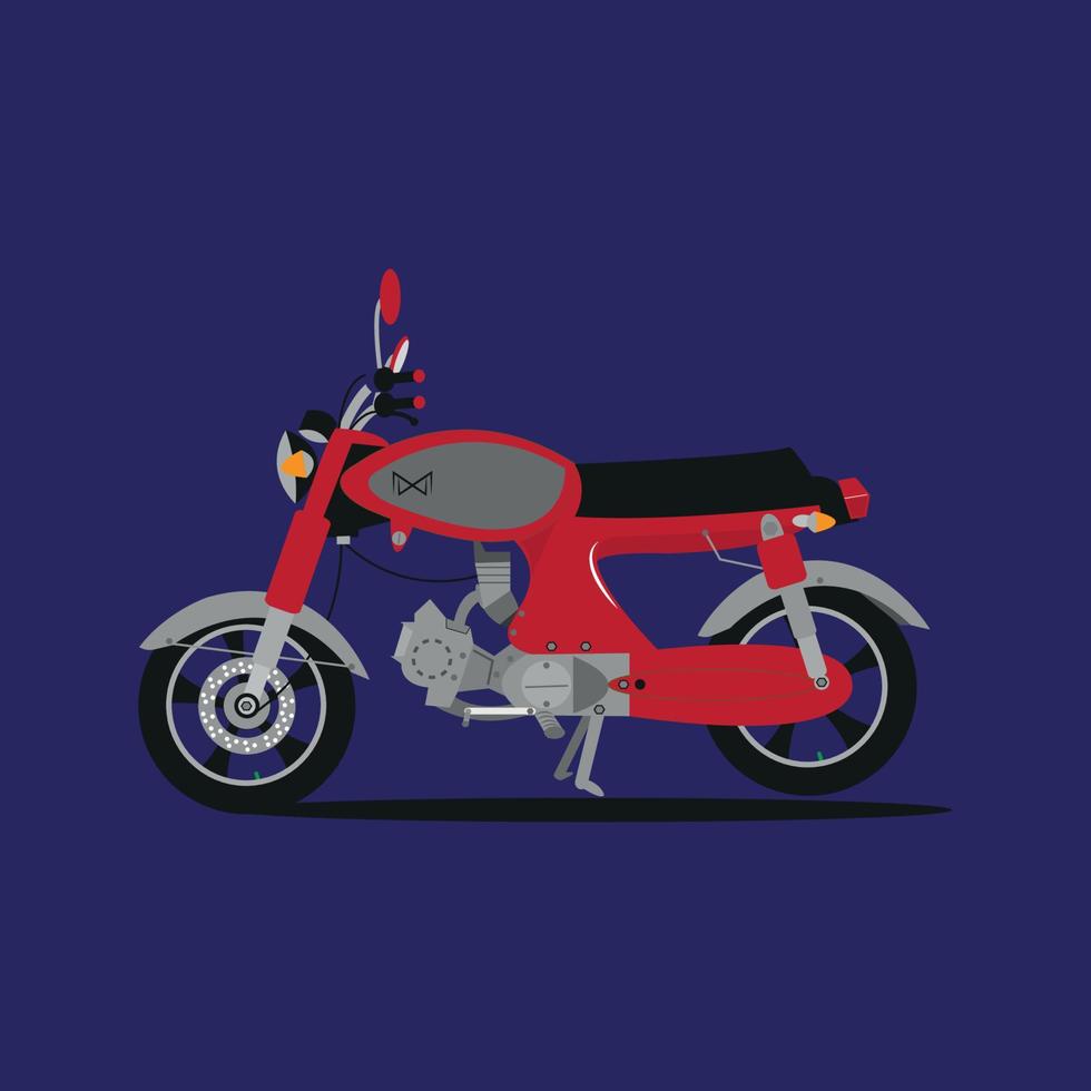 velha motocicleta vermelha vetor
