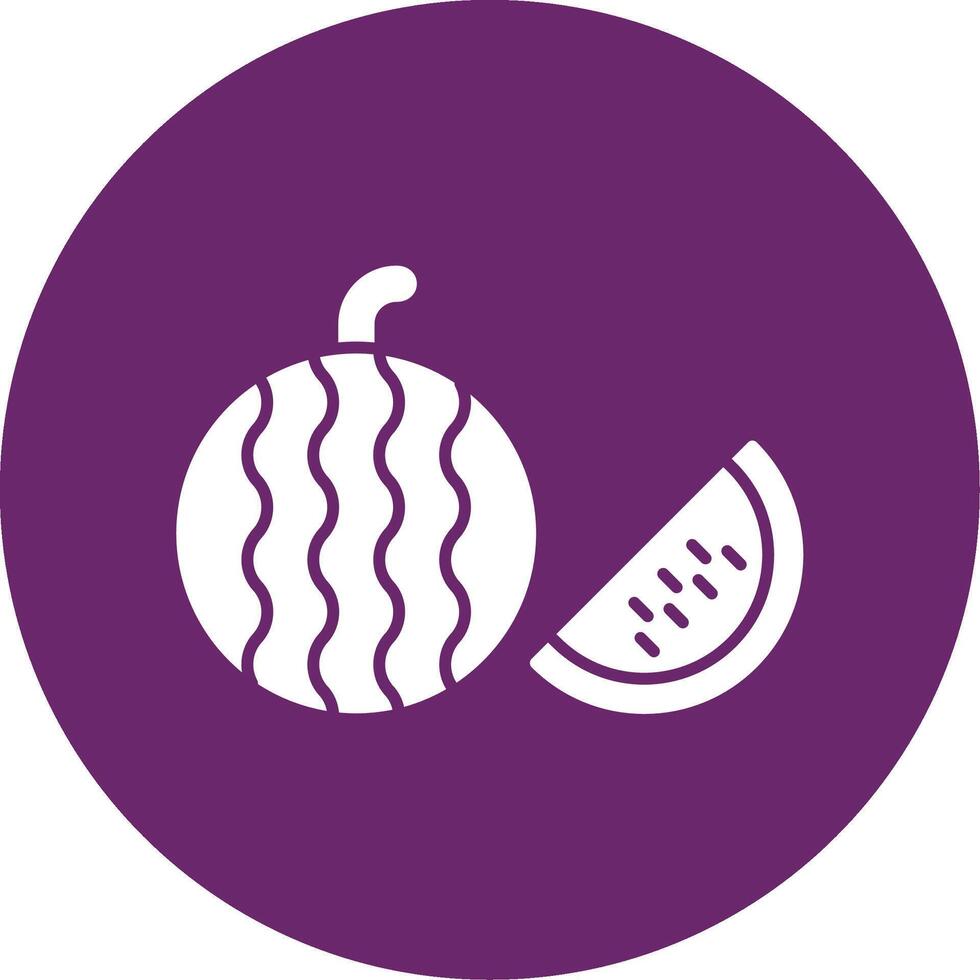 ícone de círculo de glifo de melancia vetor