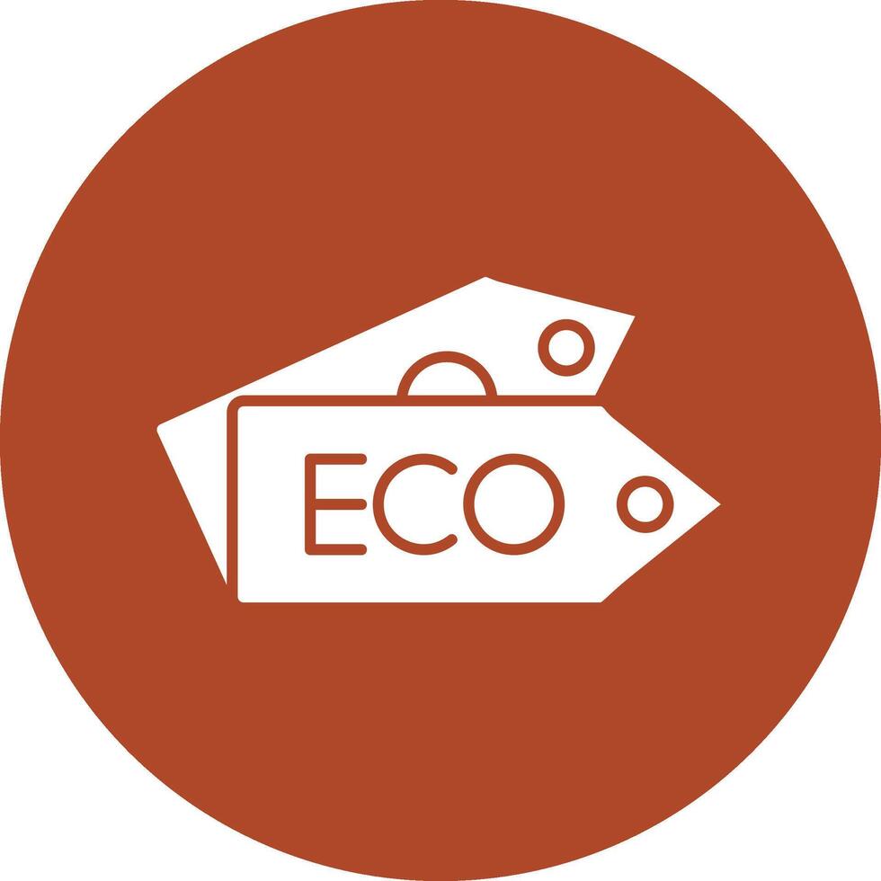 ícone de círculo de glifo de marca ecológica vetor