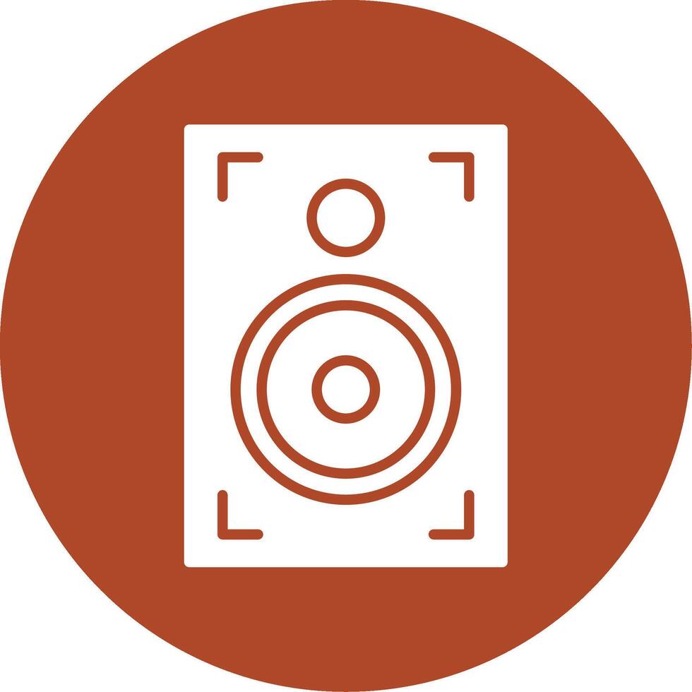 ícone de círculo de glifo de alto-falante vetor