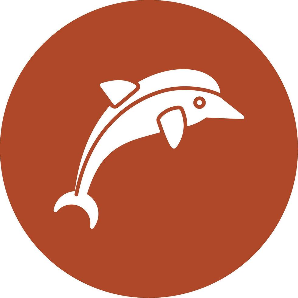 golfinho glifo círculo ícone vetor