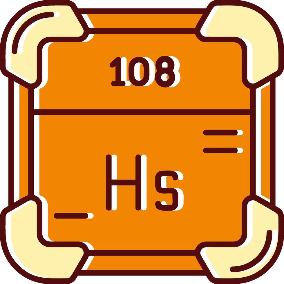 hassium preenchidas escorregou retro ícone vetor