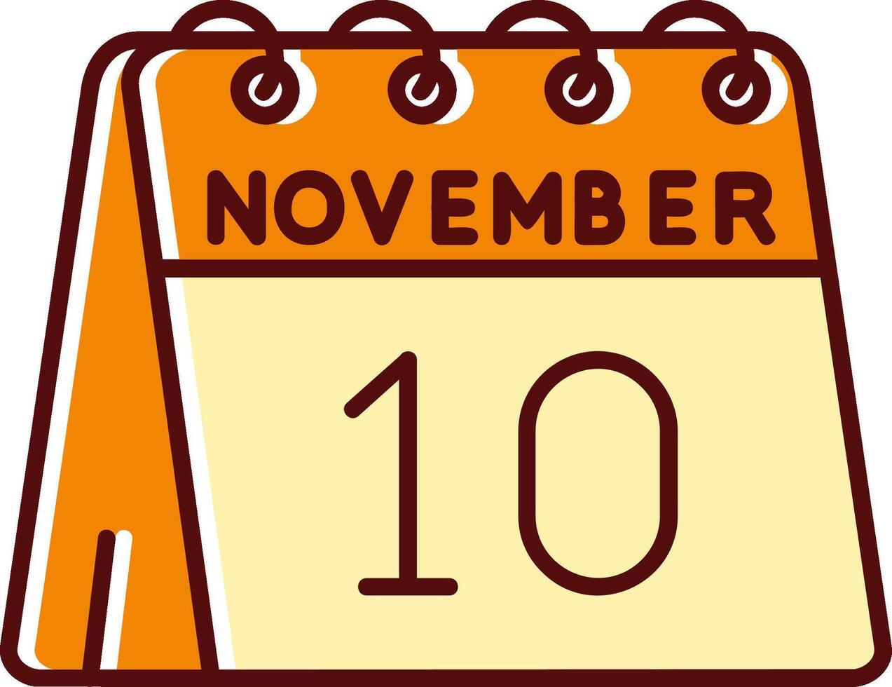 10º do novembro preenchidas escorregou retro ícone vetor