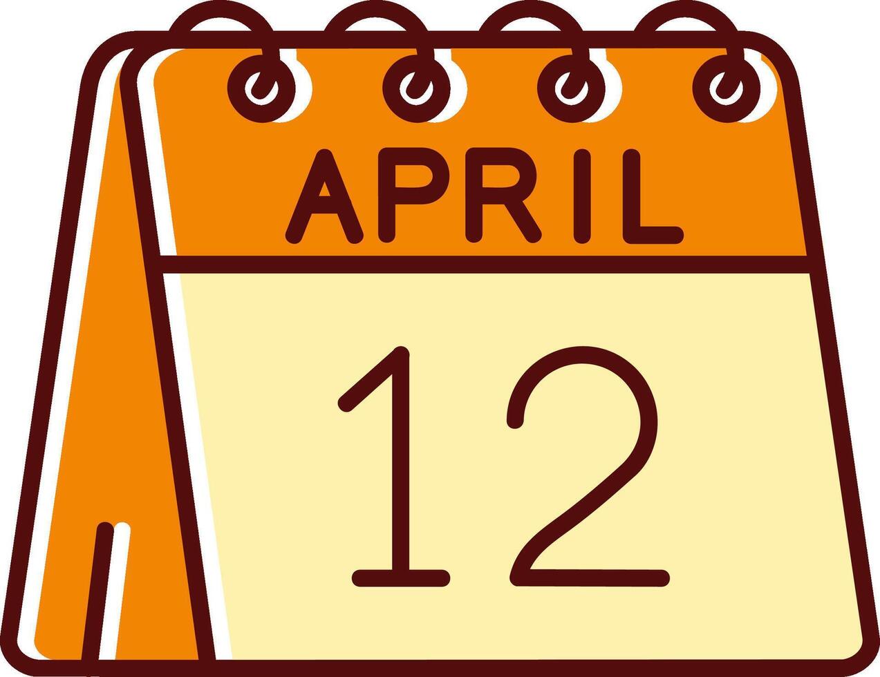 12º do abril preenchidas escorregou retro ícone vetor