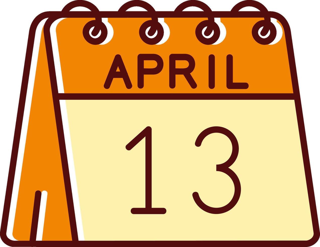 13º do abril preenchidas escorregou retro ícone vetor