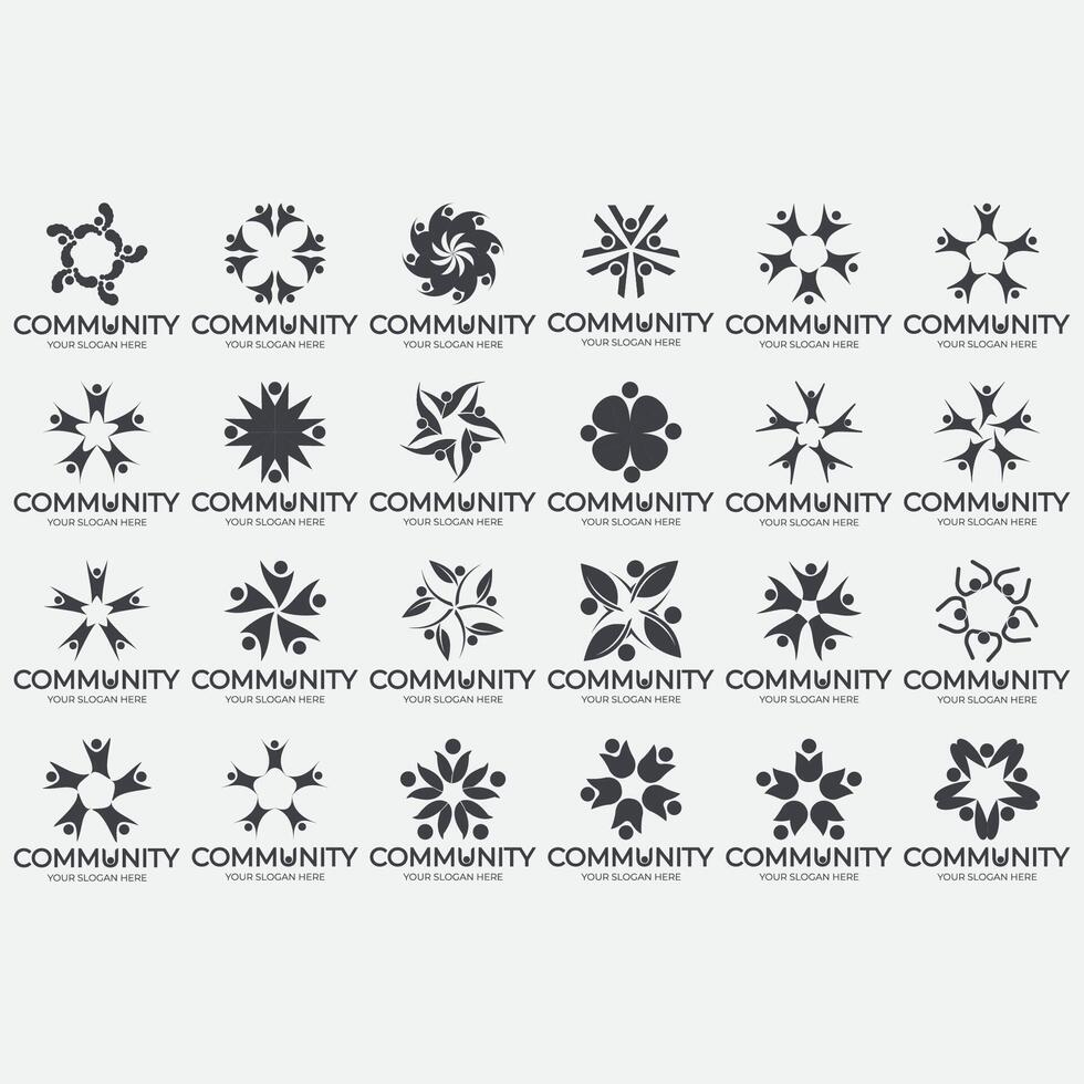 coleção do abstrato comunidade logotipos vetor