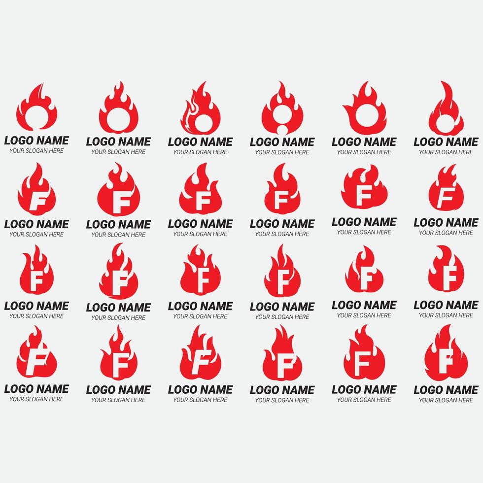 coleção do fogo logotipos vetor