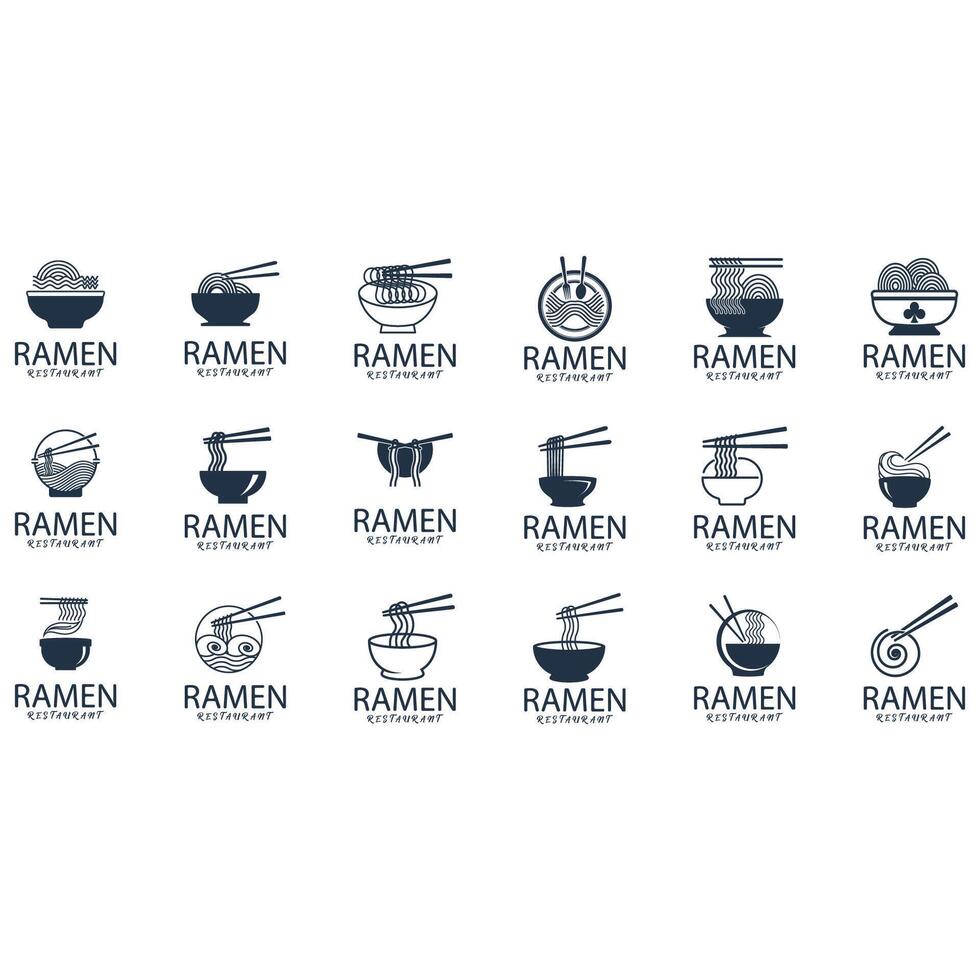 coleção do ramen logotipos vetor
