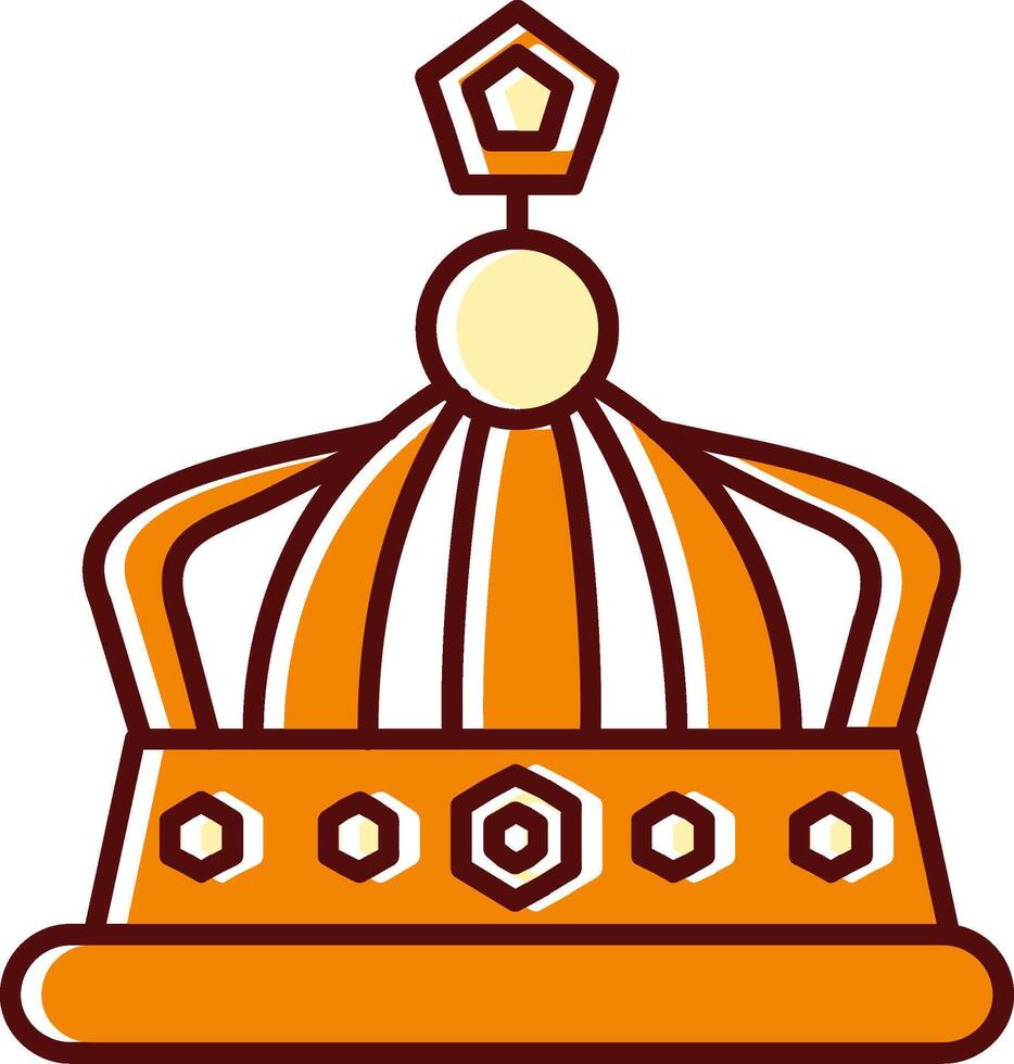 coroa preenchidas escorregou retro ícone vetor
