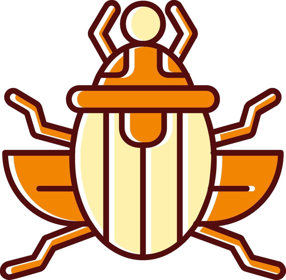 escaravelho preenchidas escorregou retro ícone vetor