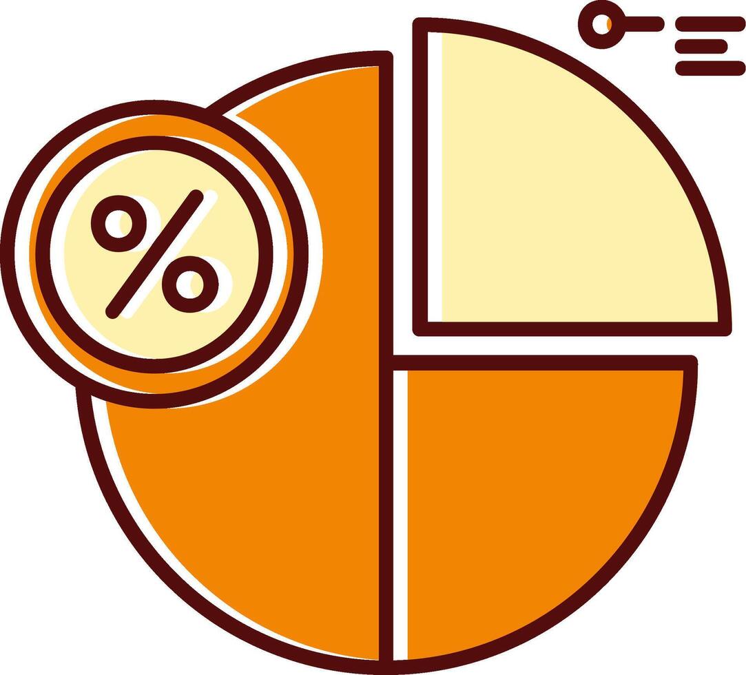 percentagem preenchidas escorregou retro ícone vetor