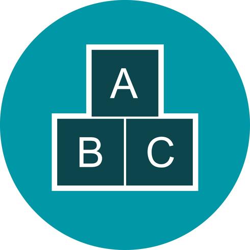 Ícone de vetor de cubos ABC