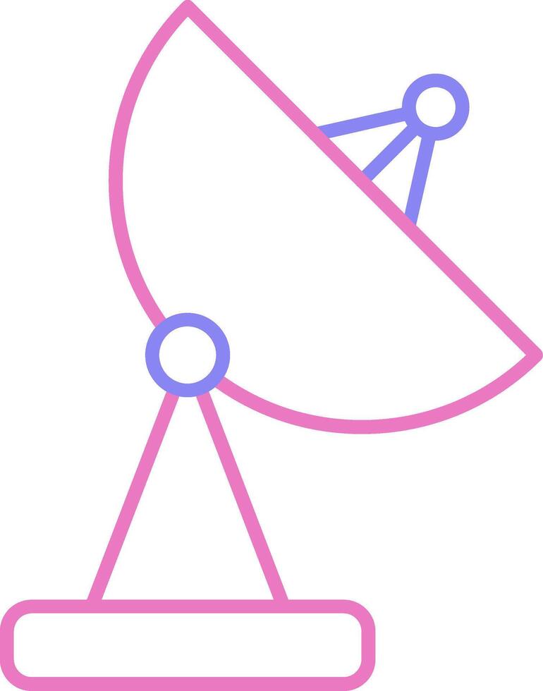 satélite prato linear dois cor ícone vetor