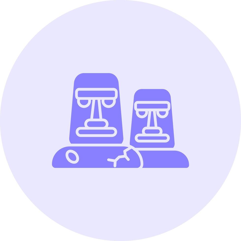 moai sólido duo afinação ícone vetor