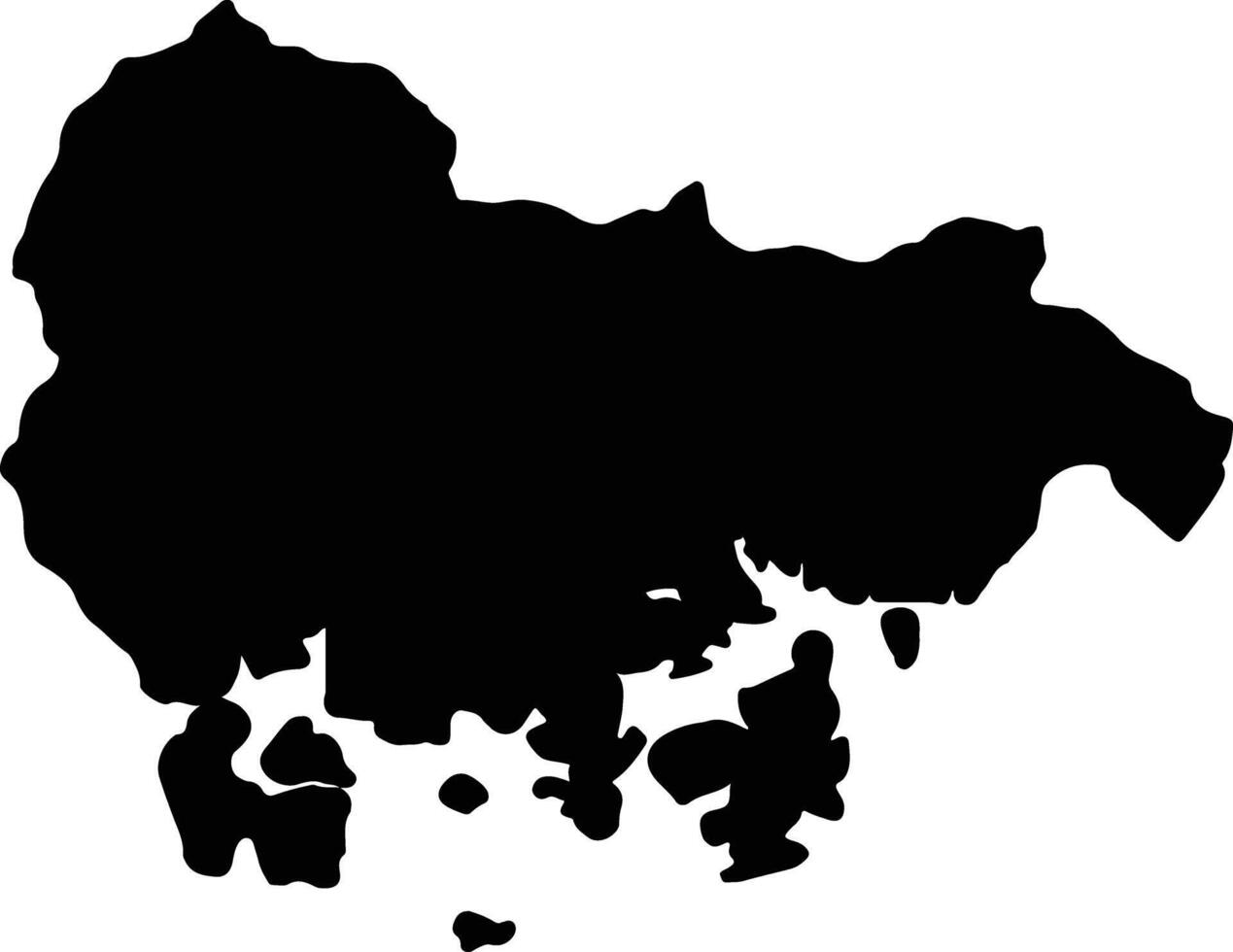 sul gyeongsang sul Coréia silhueta mapa vetor
