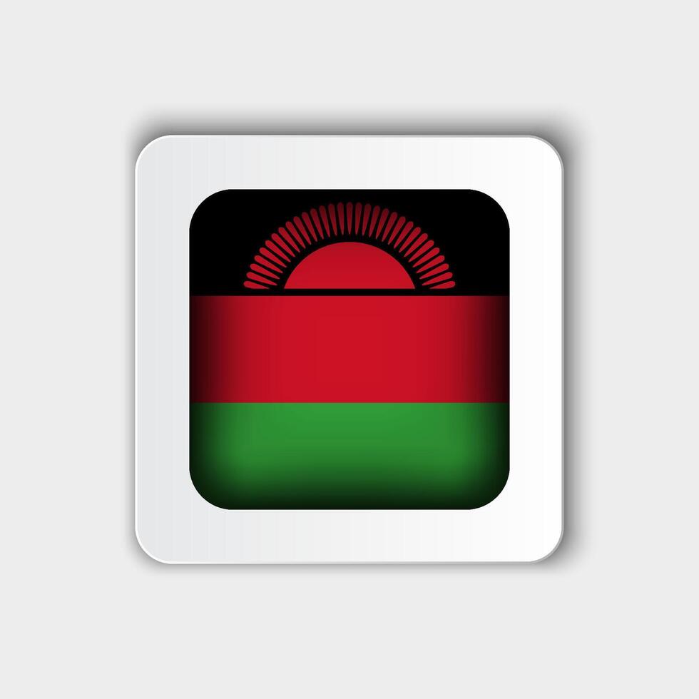 malawi bandeira botão plano Projeto vetor