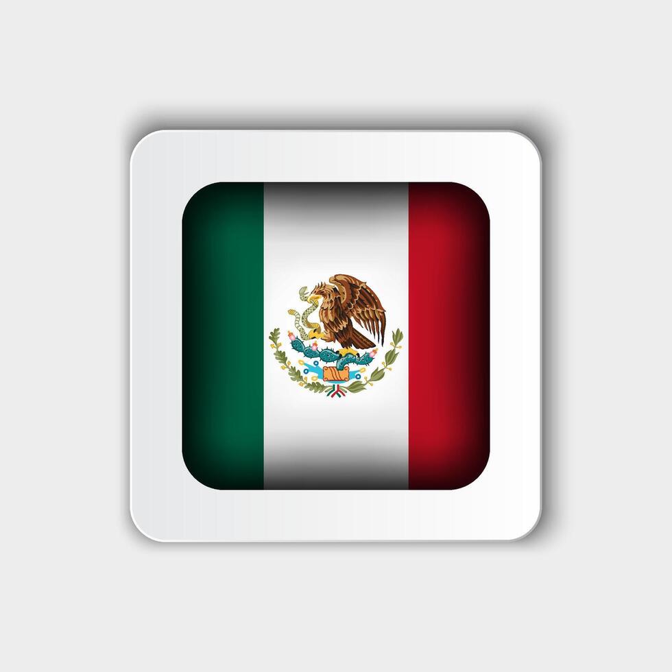 México bandeira botão plano Projeto vetor