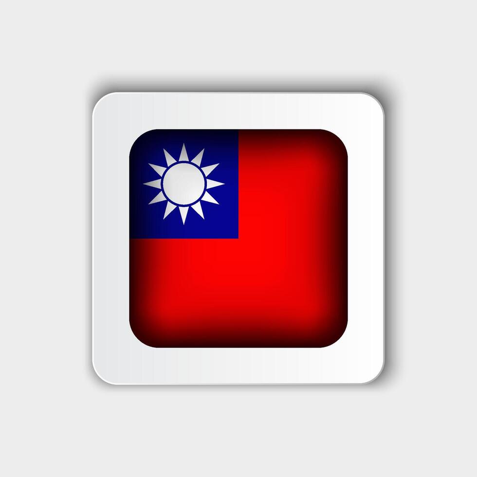 Taiwan bandeira botão plano Projeto vetor
