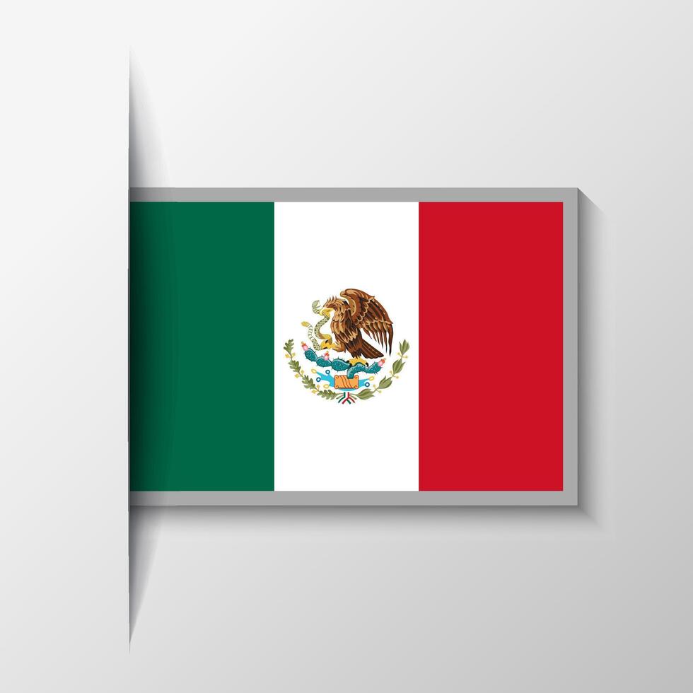 vetor retangular México bandeira fundo