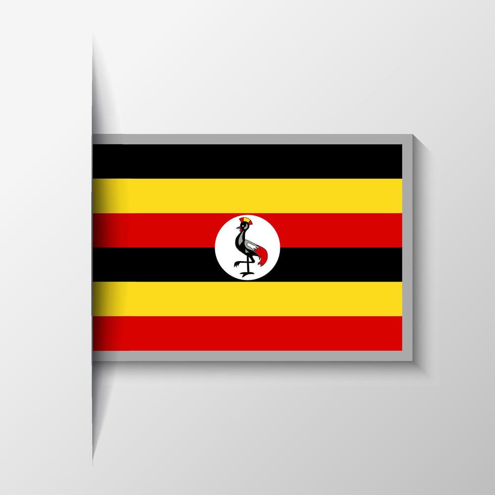 vetor retangular Uganda bandeira fundo