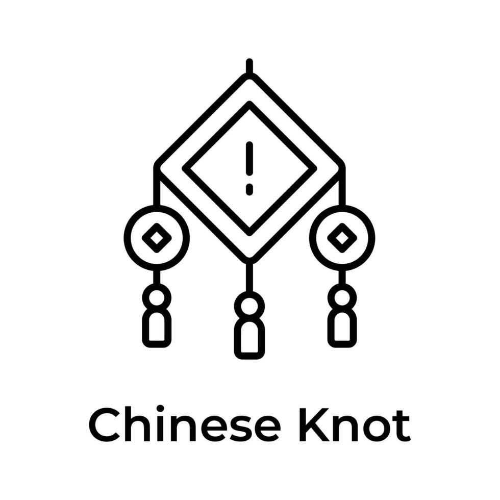 ter uma Veja às isto surpreendente ícone do chinês nó dentro moderno estilo vetor