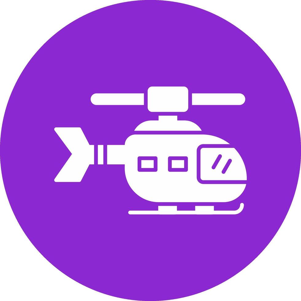 ícone de círculo de glifo de helicóptero vetor