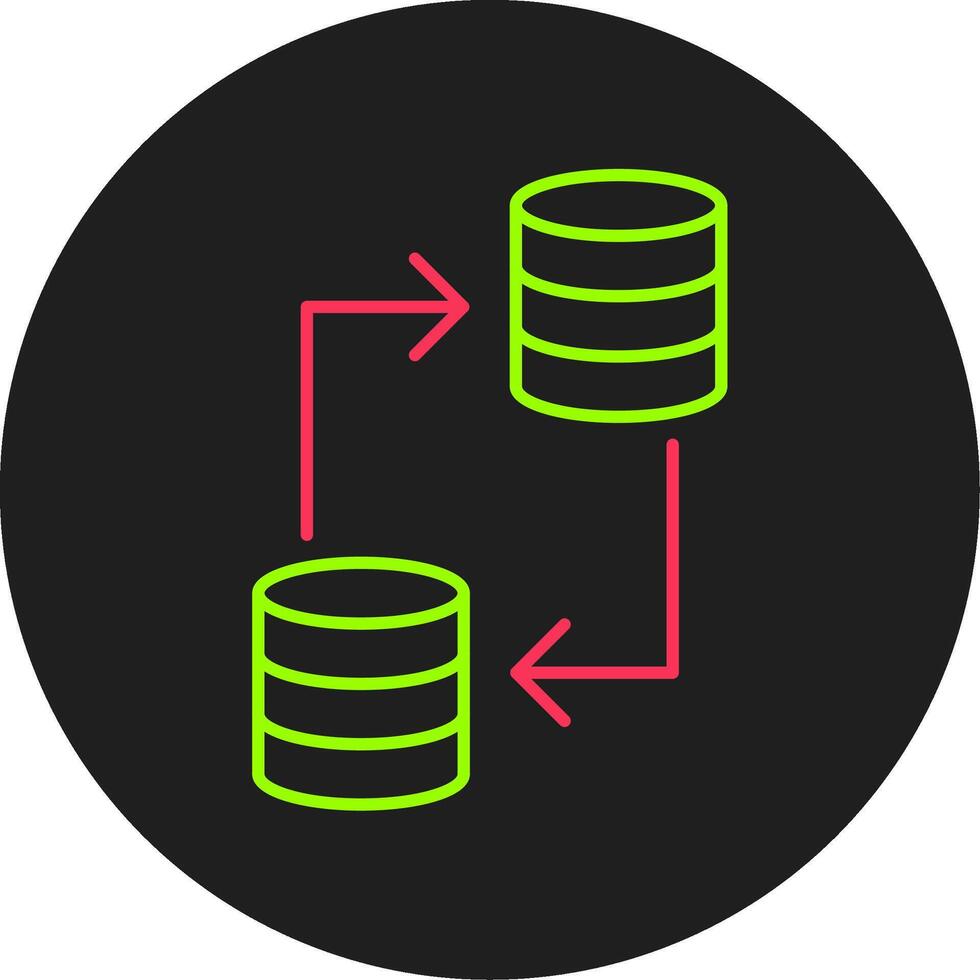 ícone de círculo de glifo de transferência de dados vetor