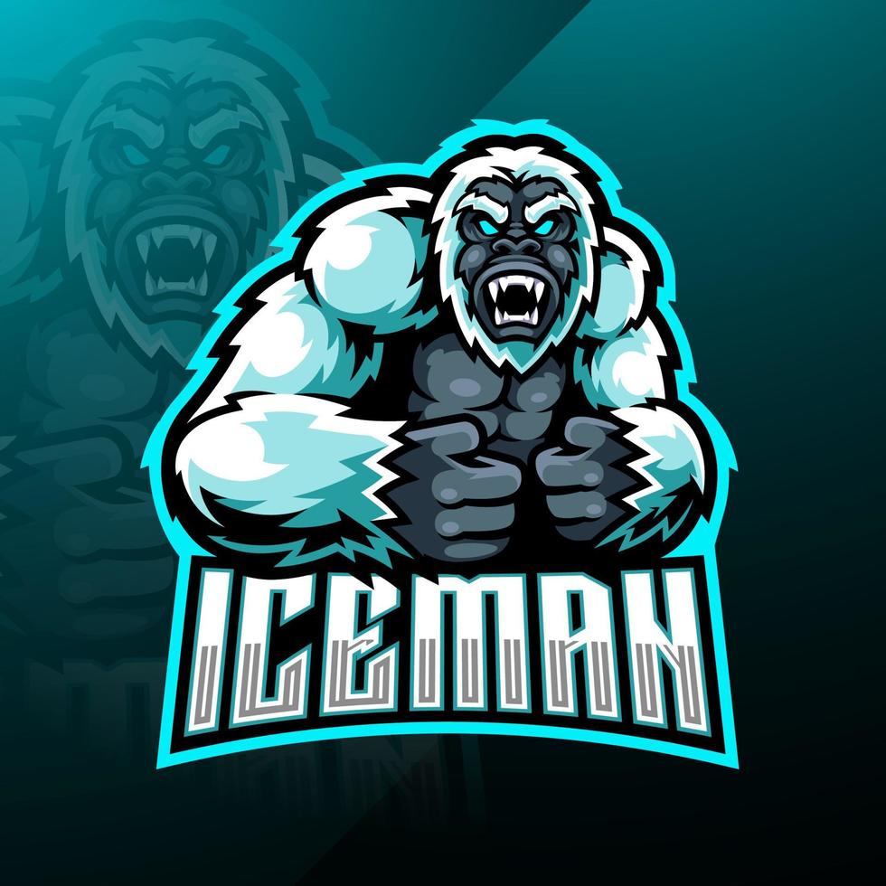 design do logotipo do mascote yeti esport vetor