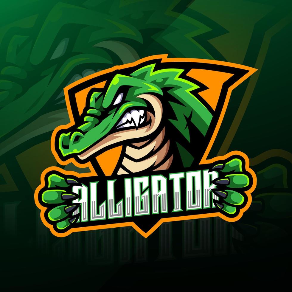 design de logotipo do mascote esporte jacaré vetor