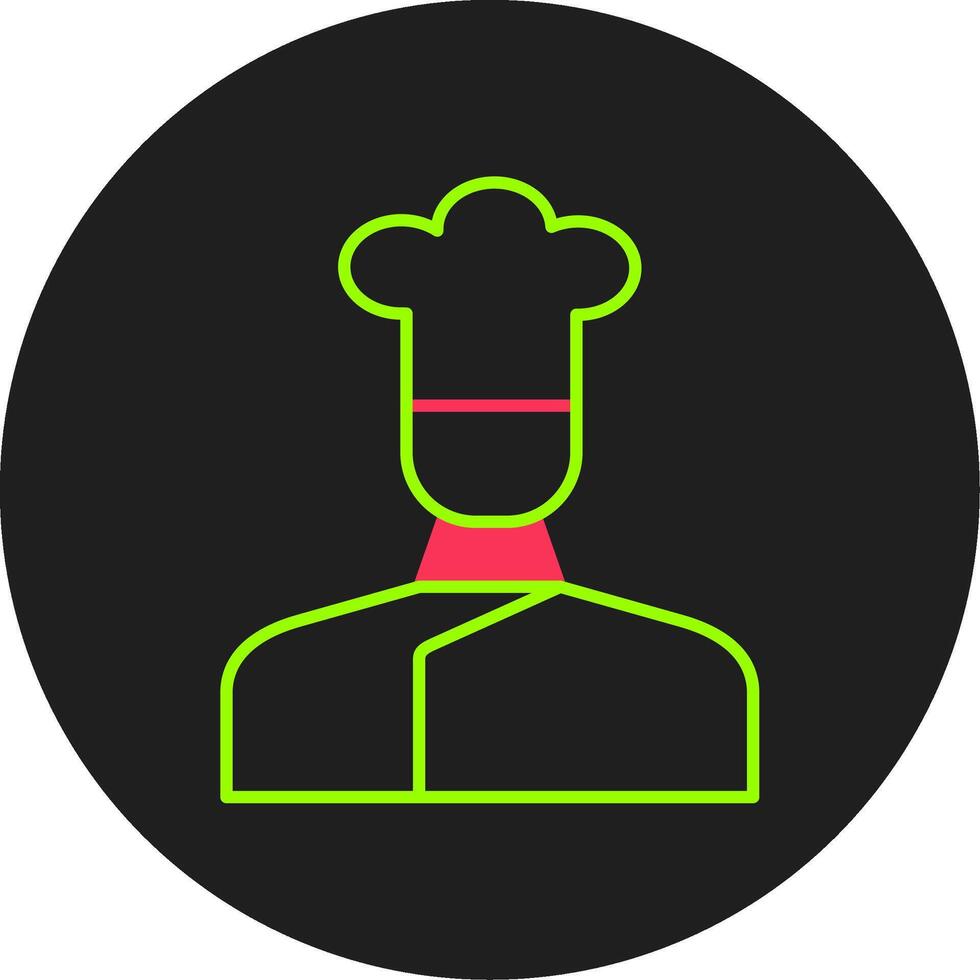 ícone do círculo do glifo do chef vetor