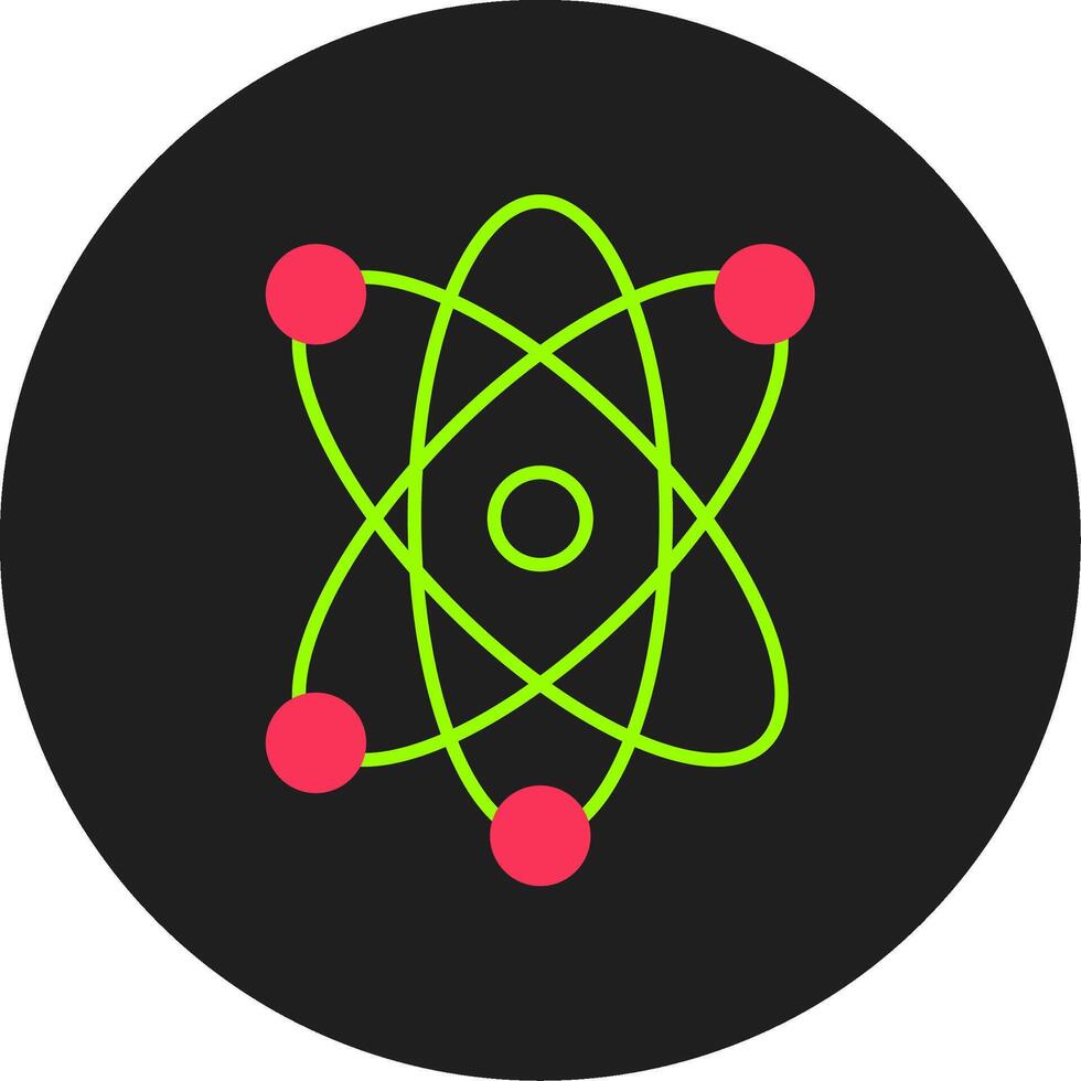 ícone de círculo de glifo de átomo vetor