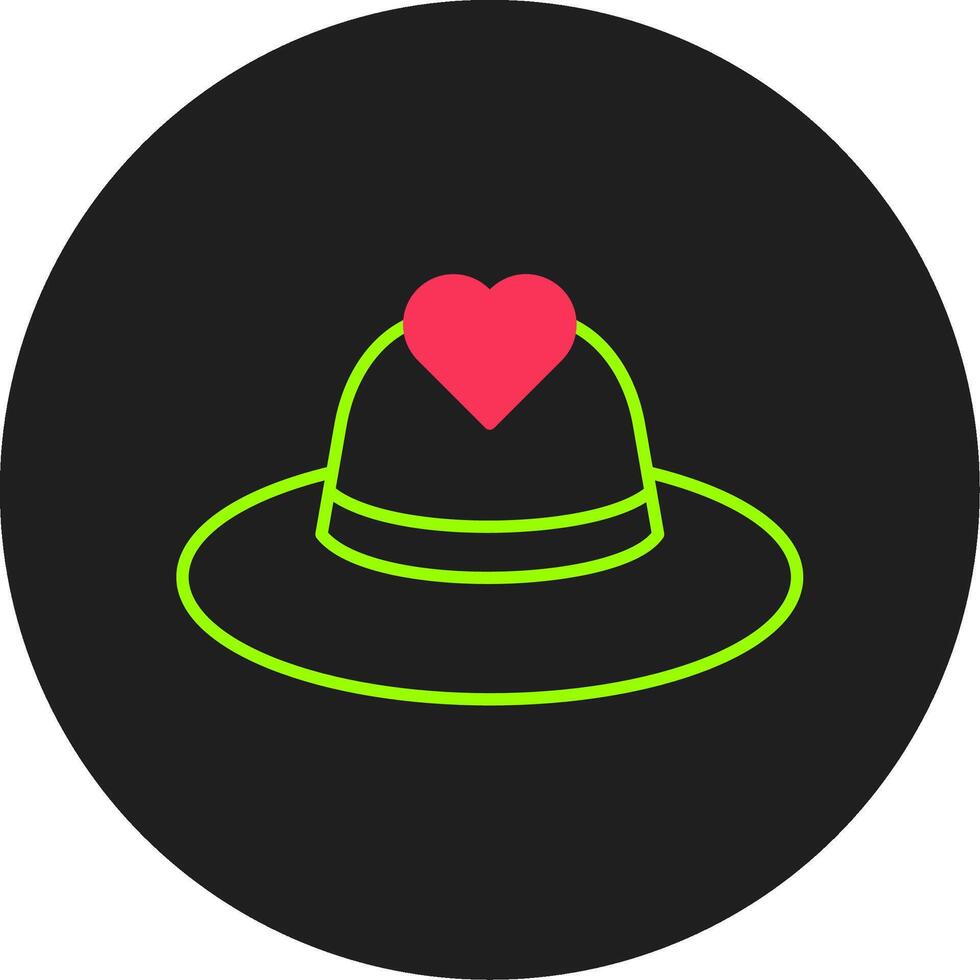 ícone de círculo de glifo de chapéu vetor