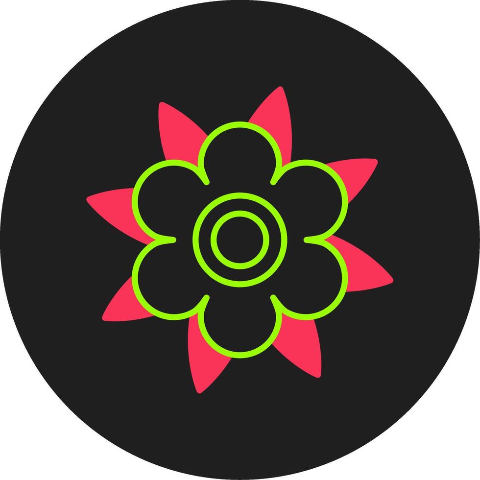 ícone de círculo de glifo de dália vetor