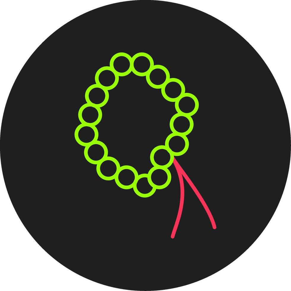 ícone de círculo de glifo de rosário vetor
