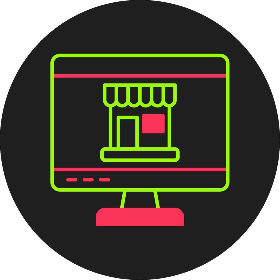 ícone de círculo de glifo de compras on-line vetor