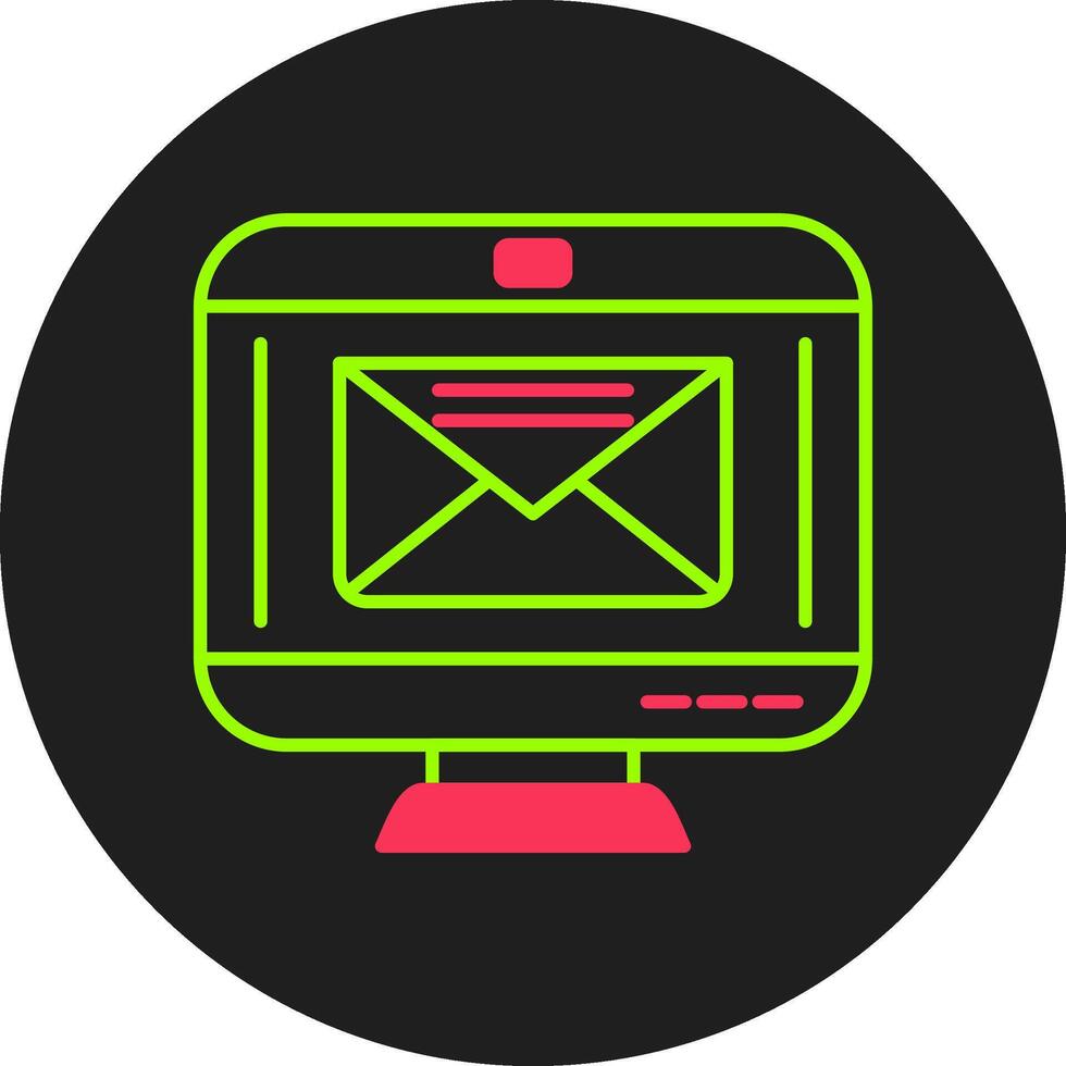 ícone de círculo de glifo de e-mail vetor