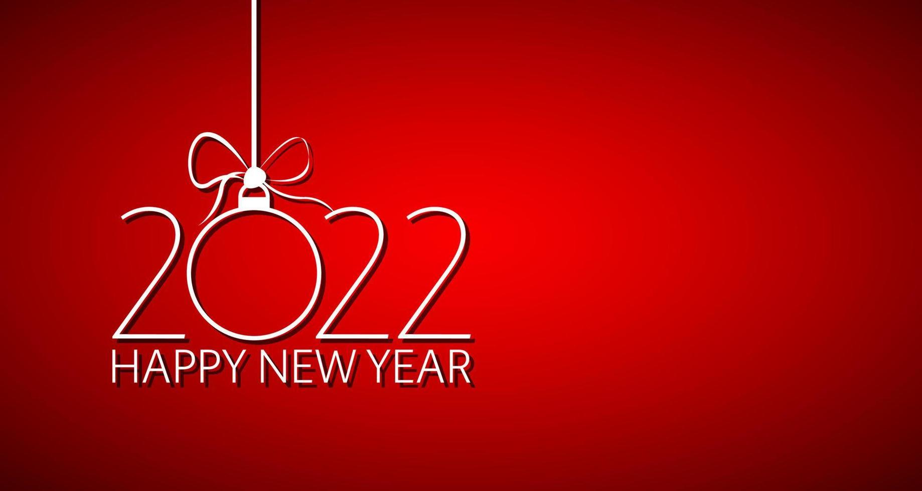 ilustração em vetor simples de feliz ano novo 2022. números brancos 2022 sobre fundo vermelho