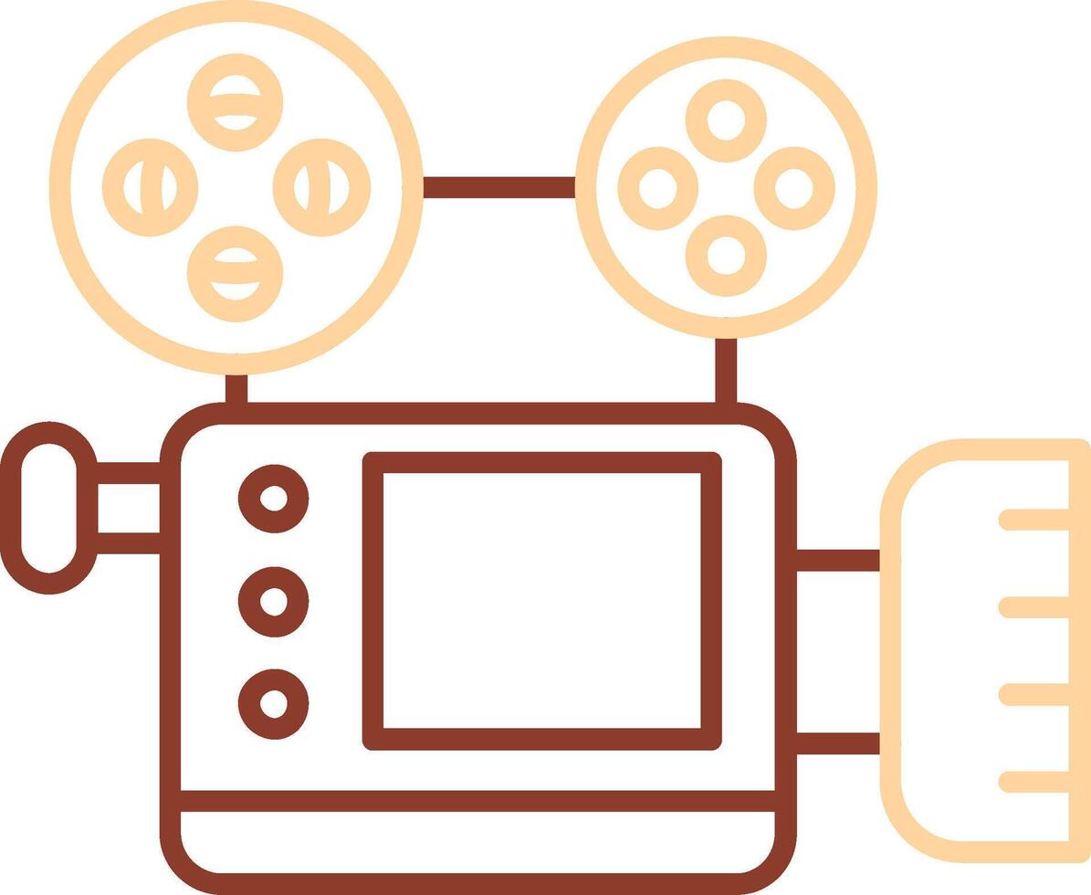 ícone de duas cores de linha de câmera de vídeo vetor