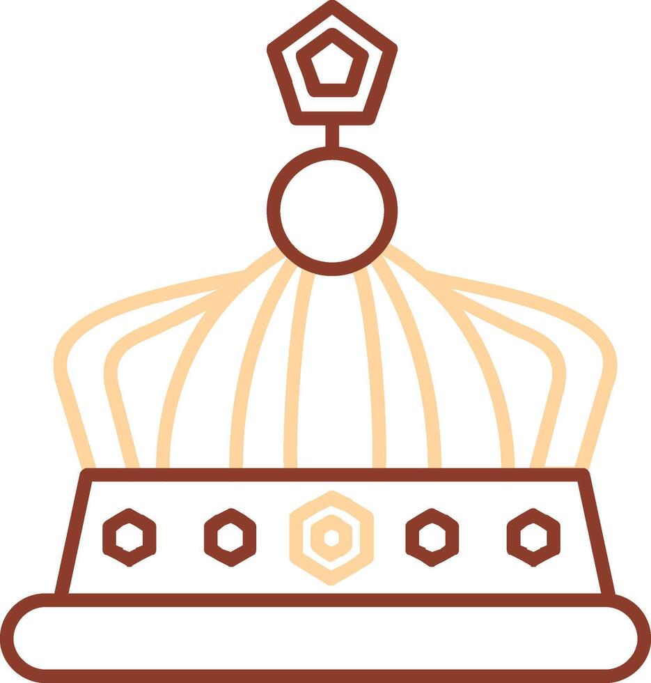ícone de duas cores da linha da coroa vetor