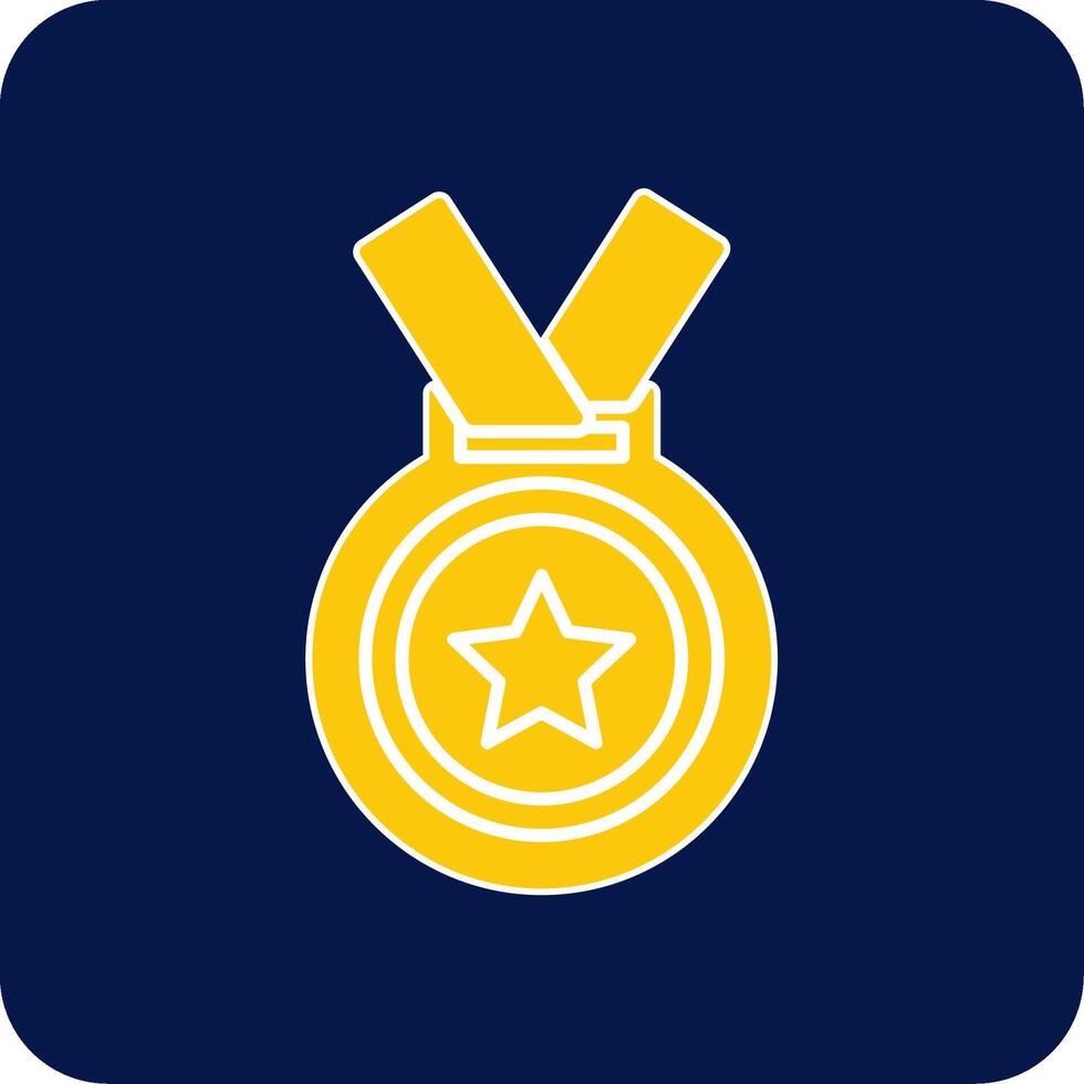 medalha glifo quadrado dois cor ícone vetor