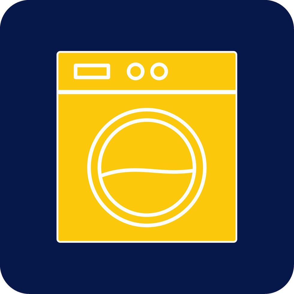 lavanderia máquina glifo quadrado dois cor ícone vetor