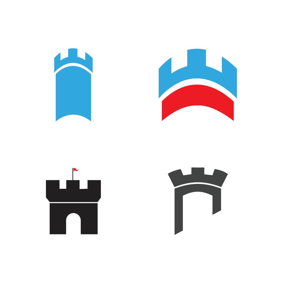 castelo ilustração vetorial ícone logotipo modelo de design vetor