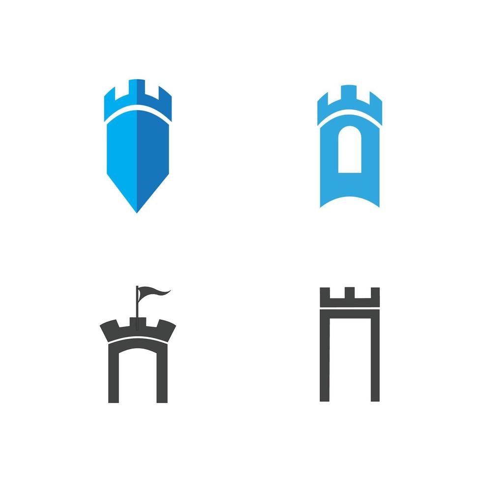 castelo ilustração vetorial ícone logotipo modelo de design vetor